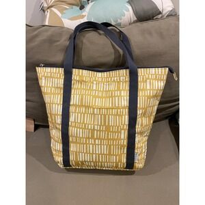 Lotta Jansdotter Everyday Gold & Gray Travel/Craft Tote Bag -exc condition